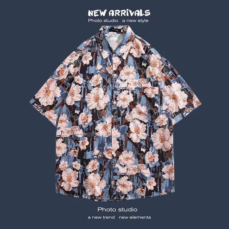 Men Tropical Flower Print Hawaiian Shirt Short Sleeve Loose Fit Breathable Casual Tops for Travel Beach Resort Daily Outfits
Men Tropical Flower Print Hawaiian Shirt Short Sleeve Loose Fit Breathable Casual Tops for Travel Beach Resort Daily Outfits