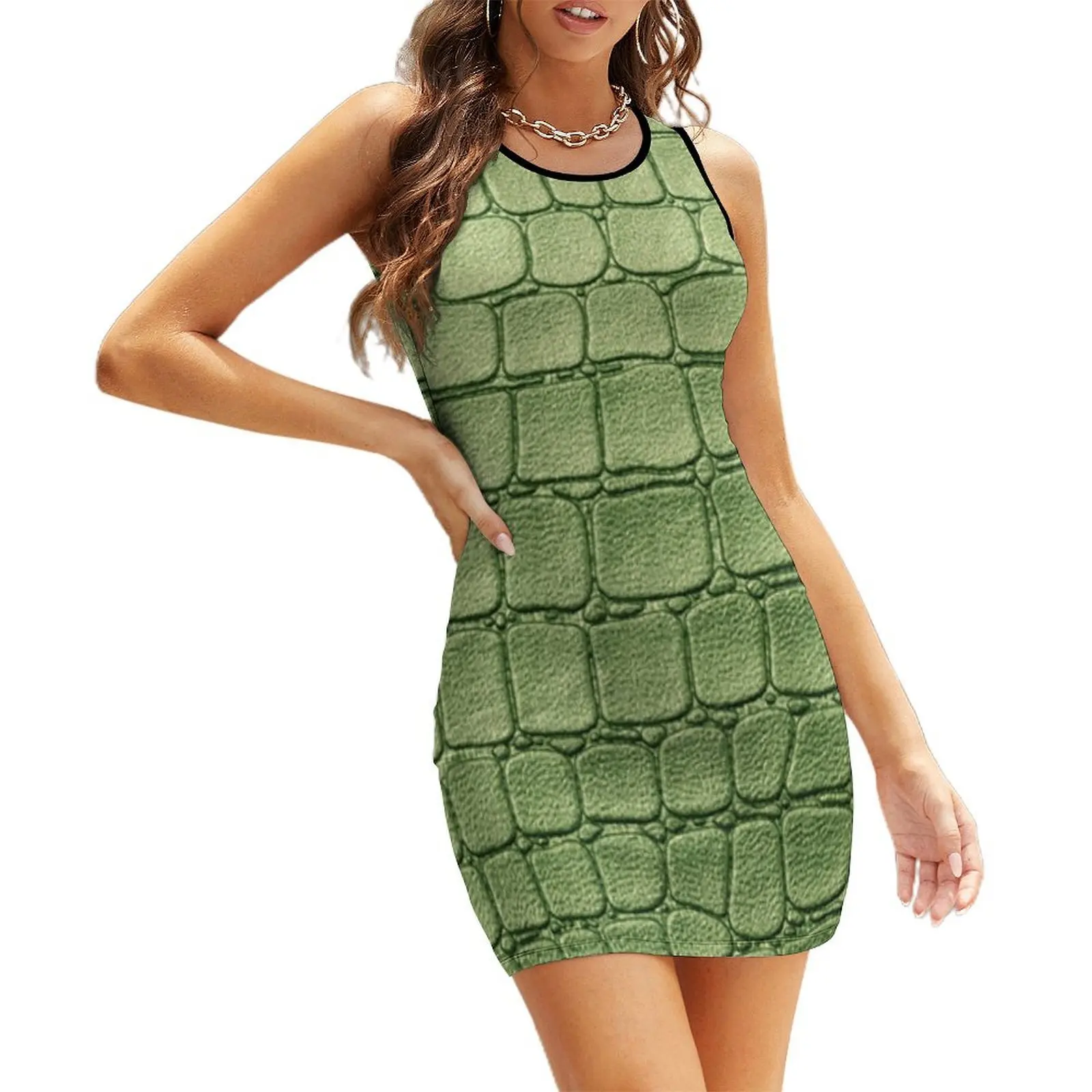 Green Crocodile Sleeveless Sundress elegant dresses for women women evening dress
Green Crocodile Sleeveless Sundress elegant dresses for women women evening dress