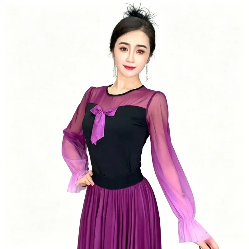 Women National Standard Latin Jumpsuit Long Sleeves Latin Dance Tops Practice Leotard Ballroom Modern Dance Jazz Bodysuit
Women National Standard Latin Jumpsuit Long Sleeves Latin Dance Tops Practice Leotard Ballroom Modern Dance Jazz Bodysuit