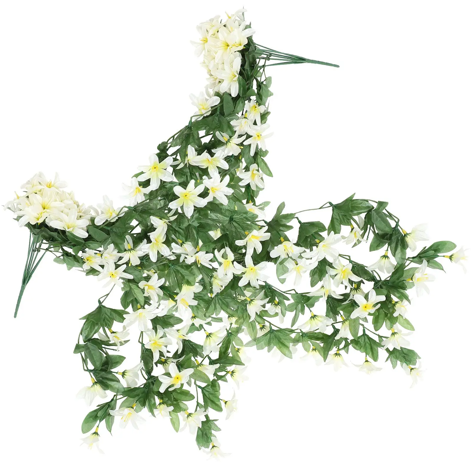 2 Pcs White Artificial Lily Vine Flowers Realistic Silk Hanging Decoration for Party Wedding Fence Gate
2 Pcs White Artificial Lily Vine Flowers Realistic Silk Hanging Decoration for Party Wedding Fence Gate