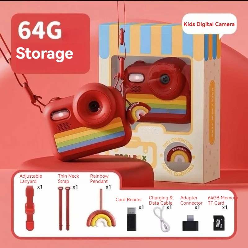 Cartoon Fun Dual Lens Pocket Camera HD Front & Rear Cam Video Camcorder,64GB TF Card Full Accessories Exquisite Gift Box
Cartoon Fun Dual Lens Pocket Camera HD Front & Rear Cam Video Camcorder,64GB TF Card Full Accessories Exquisite Gift Box