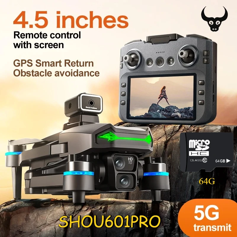 GPS SHOU601 PRO With Screen Drone Aerial 8K HD Professional Quadcopter Obstacle Avoidance Brushless Remote Control Aircraft
GPS SHOU601 PRO With Screen Drone Aerial 8K HD Professional Quadcopter Obstacle Avoidance Brushless Remote Control Aircraft