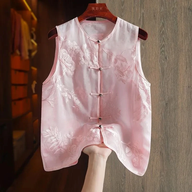 Spring Summer 2024 New Solid Color Retro Embroidery Chiffon Thin Vest Female New Chinese Style Buckle Coat Printed Joker Coat
Spring Summer 2024 New Solid Color Retro Embroidery Chiffon Thin Vest Female New Chinese Style Buckle Coat Printed Joker Coat
