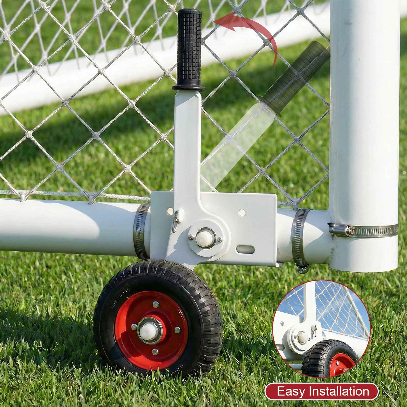 Комплект колес для футбольных ворот с высокоподъемными резиновыми шинами и поворотным механизмом для подъема/откидывания, для роликовых/раздвижных ворот
Комплект колес для футбольных ворот с высокоподъемными резиновыми шинами и поворотным механизмом для подъема/откидывания, для роликовых/раздвижных ворот