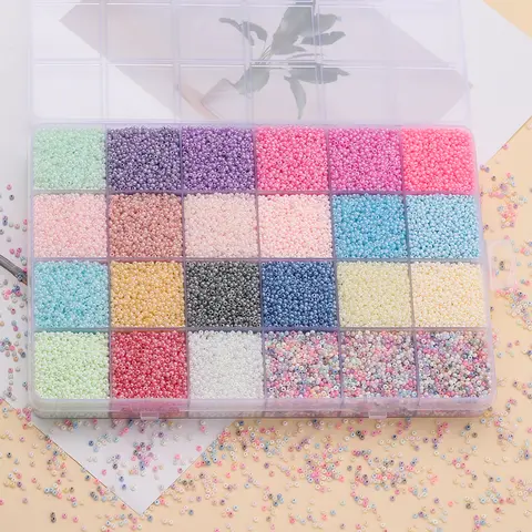 1000pcs 2mm Glass Seed Beads Colorful Spacer Loose Beads for DIY Crafts Necklace Bracelet Earring Jewelry Making Accessories