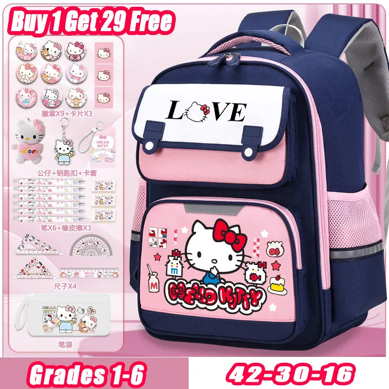 Рюкзак Sanrio Hello Kitty, милый женский нейлоновый материал, защита от гребня, легкий, вместительный, ценный школьный рюкзак
Рюкзак Sanrio Hello Kitty, милый женский нейлоновый материал, защита от гребня, легкий, вместительный, ценный школьный рюкзак