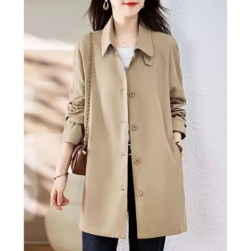 Korean Lady Mid Length Version Overcoat Women With Lining Windbreaker Coat Spring Autumn Female Long Sleeved Trench Jacket
Korean Lady Mid Length Version Overcoat Women With Lining Windbreaker Coat Spring Autumn Female Long Sleeved Trench Jacket
