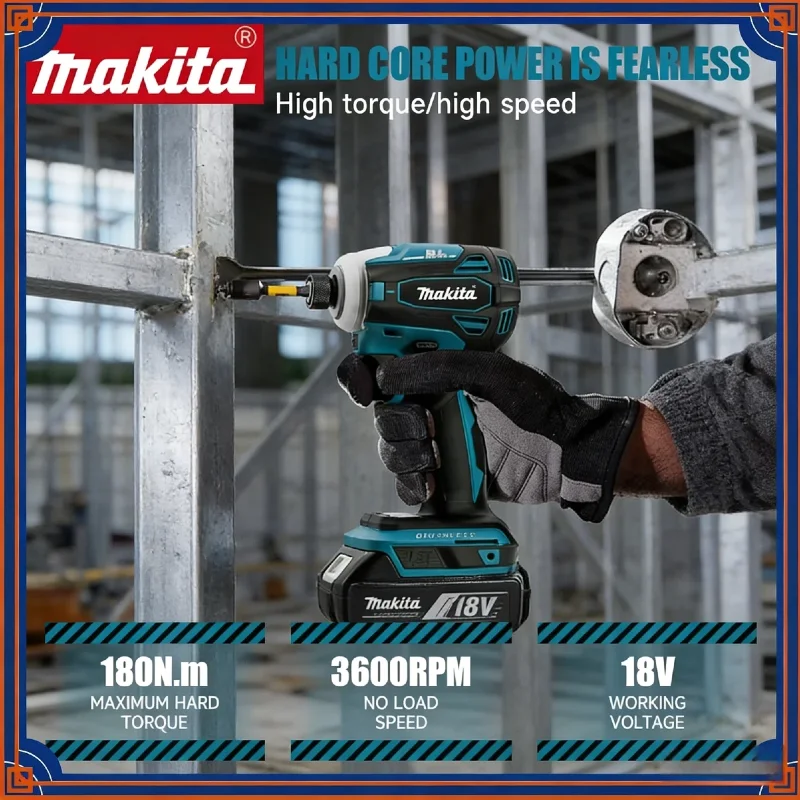 Аккумуляторный ударный шуруповерт Makita DTD173 с высокой мощностью и крутящим моментом, бесщеточный, литиевый, беспроводной электроинструмент
Аккумуляторный ударный шуруповерт Makita DTD173 с высокой мощностью и крутящим моментом, бесщеточный, литиевый, беспроводной электроинструмент
