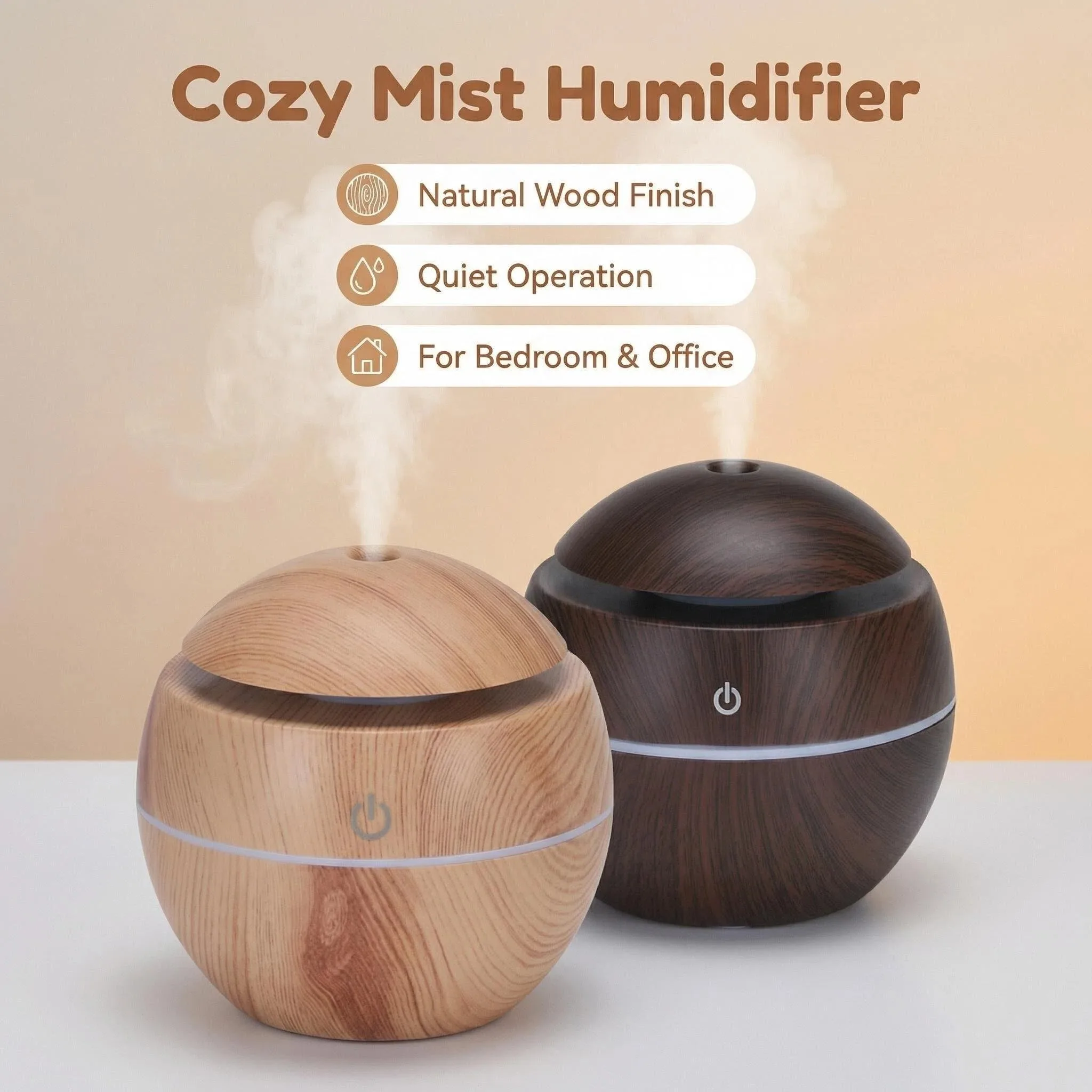 Ultrasonic personal humidifier & aroma diffuser with LED mood light support USB power supply
Ultrasonic personal humidifier & aroma diffuser with LED mood light support USB power supply