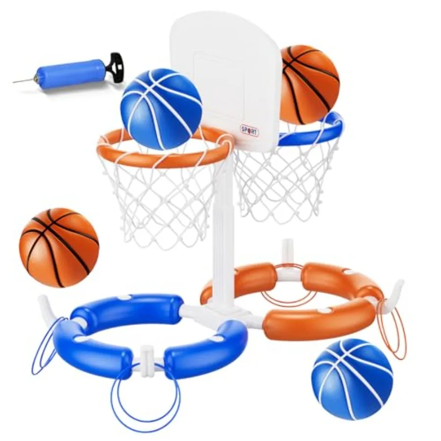 Pool Basketball, Summer Toys for 3-12Years Floating Pool Toys Ring Game with 4 Balls 8 Rings and Pump Outdoor Swimming Pool Bas
Pool Basketball, Summer Toys for 3-12Years Floating Pool Toys Ring Game with 4 Balls 8 Rings and Pump Outdoor Swimming Pool Bas