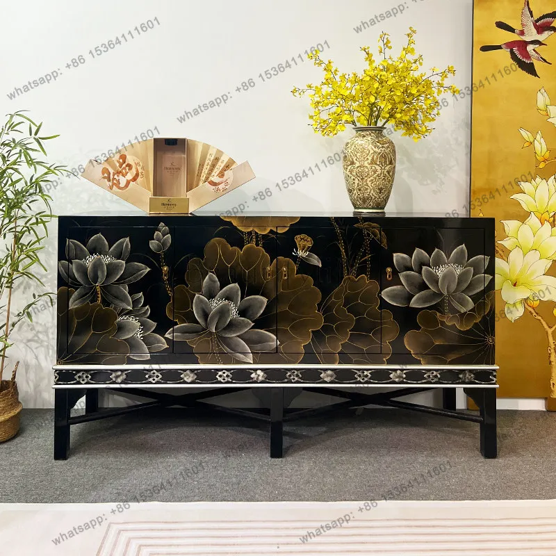 New Chinese-style painted entrance entrance hall decorative cabinet modern light luxury villa storage cabinet
New Chinese-style painted entrance entrance hall decorative cabinet modern light luxury villa storage cabinet