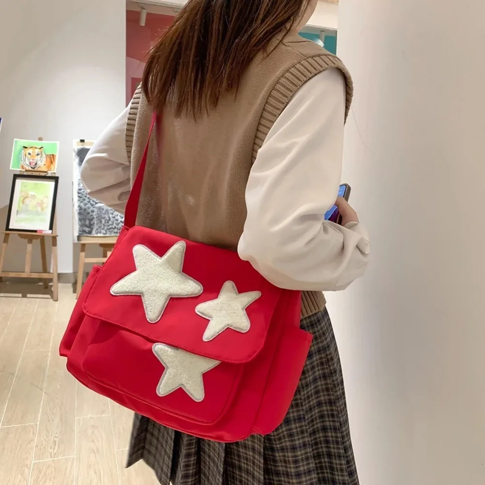 Casual Nylon Messenger Bag Large Capacity Star Pattern Shoulder Bag School Bookbag Travel Handbag
Casual Nylon Messenger Bag Large Capacity Star Pattern Shoulder Bag School Bookbag Travel Handbag