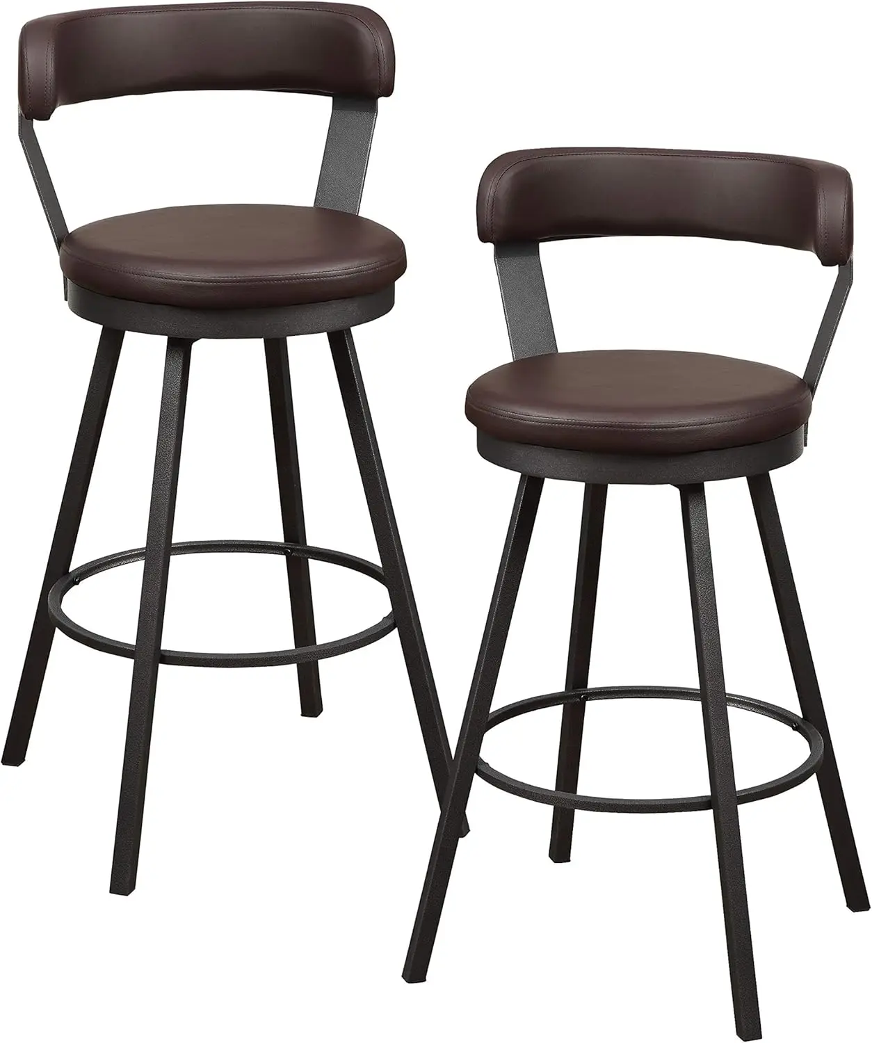 Appert Counter Swivel Bar Stools, Upholstered Faux Leather Seat, Back, Metal Frame, Legs, Footrest Pub Height Chair (Set Of 2),
Appert Counter Swivel Bar Stools, Upholstered Faux Leather Seat, Back, Metal Frame, Legs, Footrest Pub Height Chair (Set Of 2),