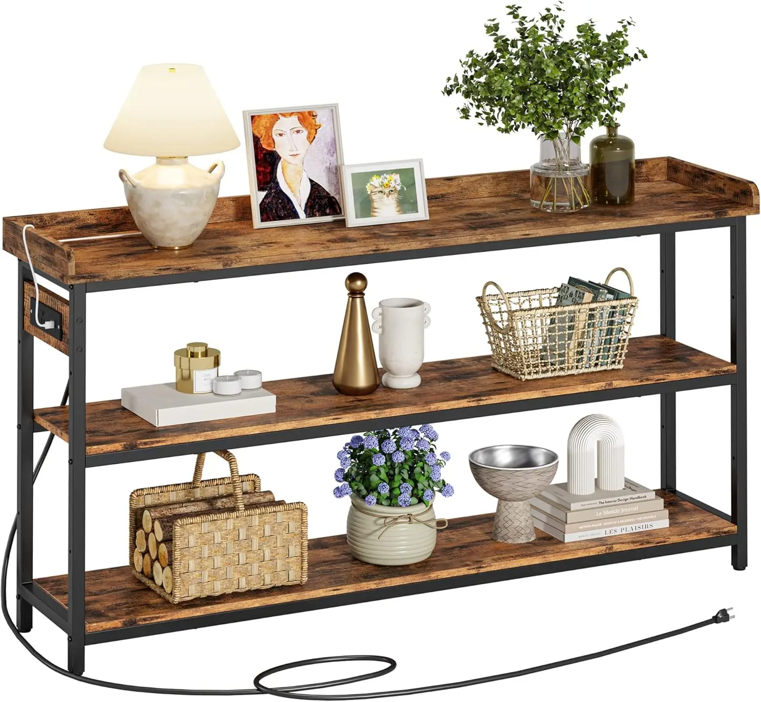 Rustic Brown Adjustable Height Sofa Table with Power Outlet, Easy Assembly Farmhouse Console for Entryway Living Room
Rustic Brown Adjustable Height Sofa Table with Power Outlet, Easy Assembly Farmhouse Console for Entryway Living Room