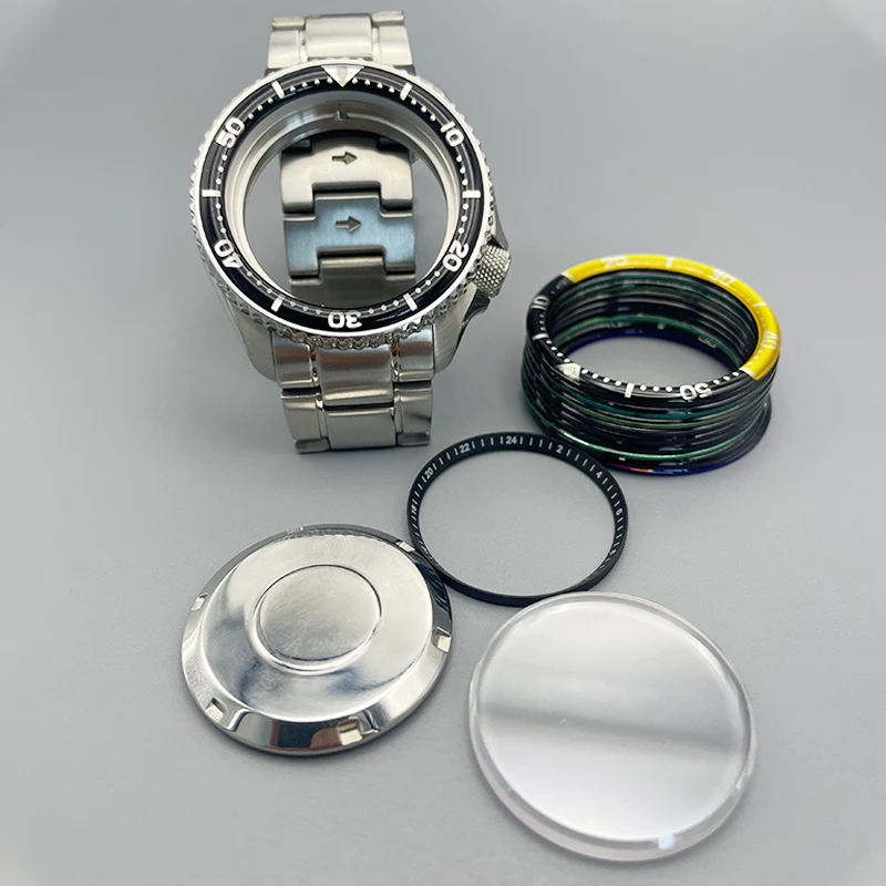 42mm Silver SKX007 Watch case with strap Sapphire Glass Sealed back Fits NH35 NH36 4R 6R 7S Movement 28.5mm Dial Men Watch Case
42mm Silver SKX007 Watch case with strap Sapphire Glass Sealed back Fits NH35 NH36 4R 6R 7S Movement 28.5mm Dial Men Watch Case