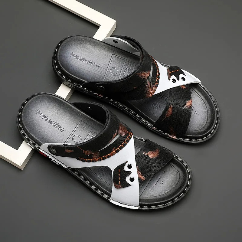 Летние кожаные сандалии для мужчин, новые нескользящие износостойкие пляжные туфли, кожаные сандалии, повседневные сандалии, шлепанцы для мужчин
Летние кожаные сандалии для мужчин, новые нескользящие износостойкие пляжные туфли, кожаные сандалии, повседневные сандалии, шлепанцы для мужчин