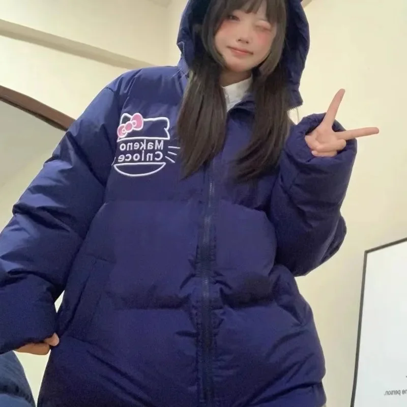 Зимняя новая хлопковая куртка с капюшоном для девочек с принтом Hello Kitty модная универсальная куртка с длинным рукавом Женская японская куртка на молнии
Зимняя новая хлопковая куртка с капюшоном для девочек с принтом Hello Kitty модная универсальная куртка с длинным рукавом Женская японская куртка на молнии