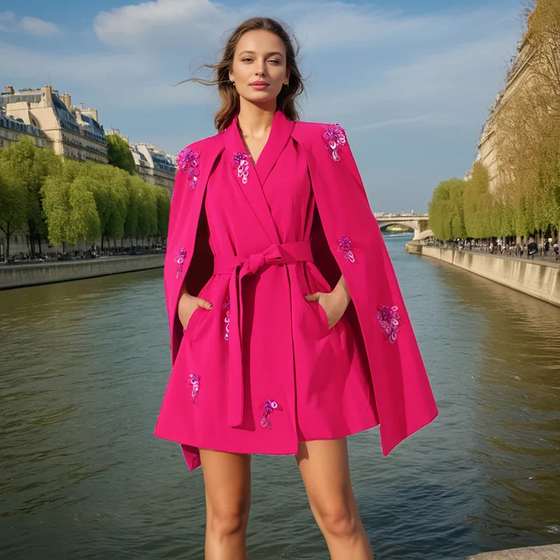 Fashion Personality Coat Women 2025 Autumn New Style Temperament Elegant Loose Splicing Cape Waist Suit Women
Fashion Personality Coat Women 2025 Autumn New Style Temperament Elegant Loose Splicing Cape Waist Suit Women