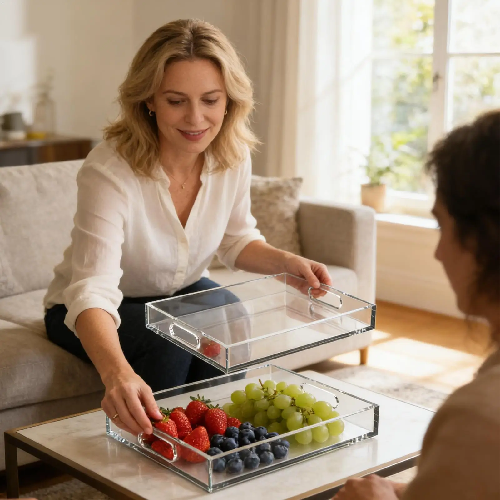 Acrylic Trays 2 Pieces Clear Leakproof Decorative Acrylic Tray Display Organizer For Food Snack Dessert Coffee Table Kitchen
Acrylic Trays 2 Pieces Clear Leakproof Decorative Acrylic Tray Display Organizer For Food Snack Dessert Coffee Table Kitchen