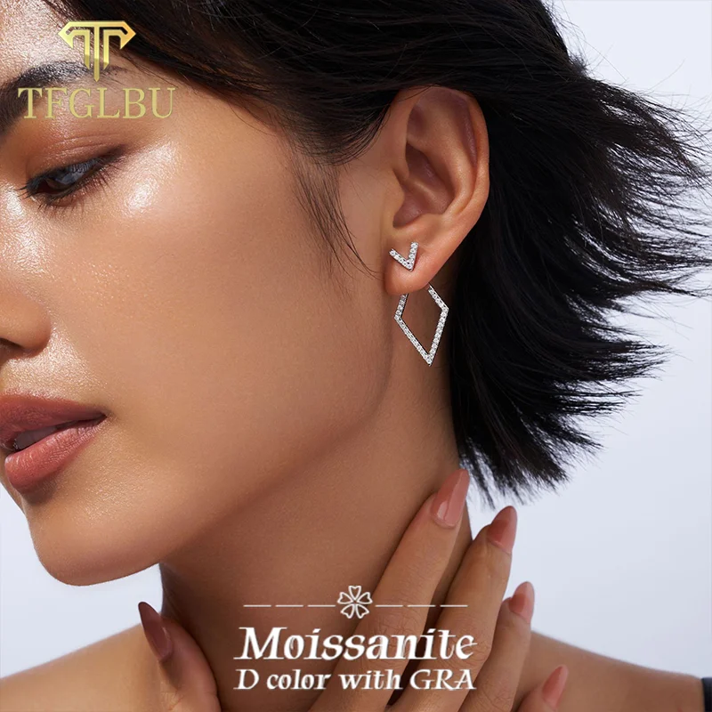 TFGLBU Full Moissanite Diamond Drop Earrings for Women Rhombus Shaped Hollow Earrings 100% 925 Sterling Silver Fine Jewelry
TFGLBU Full Moissanite Diamond Drop Earrings for Women Rhombus Shaped Hollow Earrings 100% 925 Sterling Silver Fine Jewelry