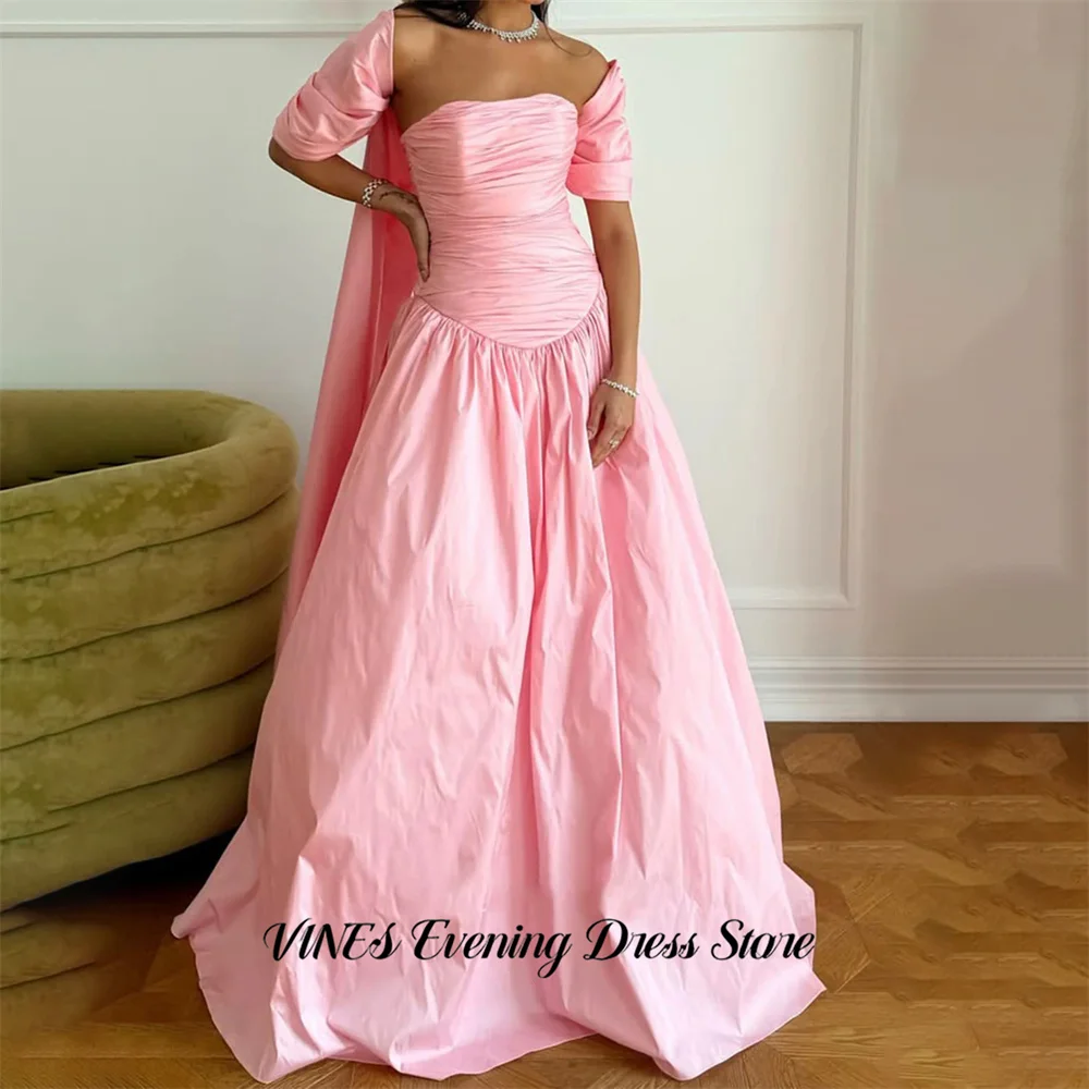 VINES Pink Evening Dresses with Ruched Bodice Gala Dresses Off the Shoulder Prom Dresses Voluminous Satin Party Dress Customized
VINES Pink Evening Dresses with Ruched Bodice Gala Dresses Off the Shoulder Prom Dresses Voluminous Satin Party Dress Customized