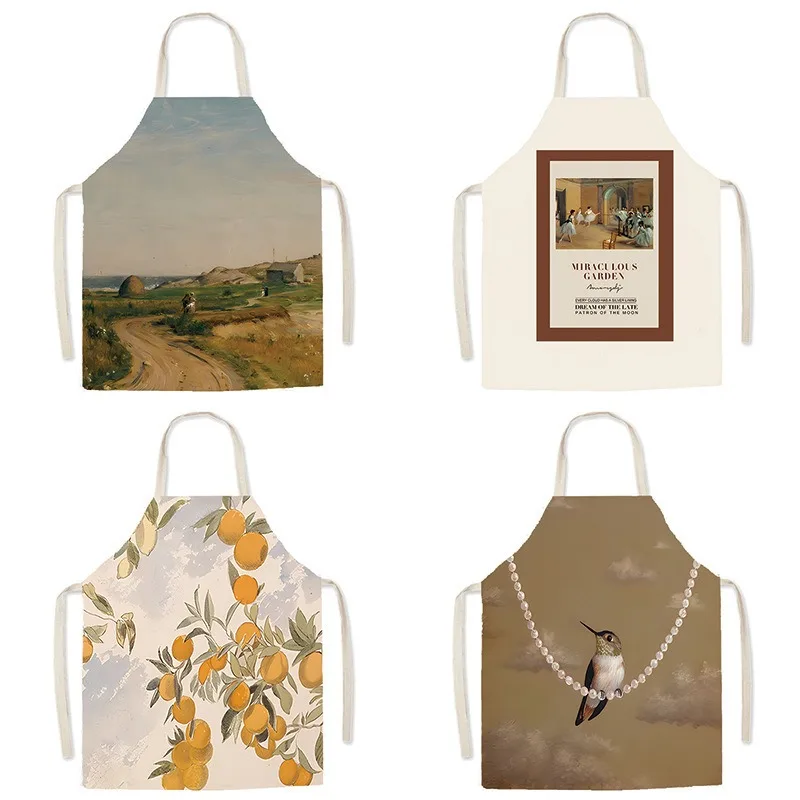 Vintage Oil Painting Print Apron French Retro Art Kitchen Cooking Bib for Women Cafe Barista Baking Art Smock Pinafore
Vintage Oil Painting Print Apron French Retro Art Kitchen Cooking Bib for Women Cafe Barista Baking Art Smock Pinafore
