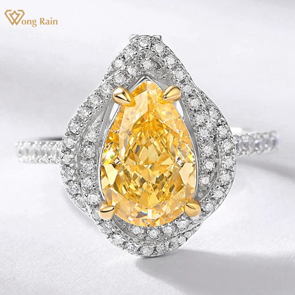 Wong Rain Luxury 100% 925 Sterling Silver Pear Citrine High Carbon Diamond Gemstone Cocktail Party Rings for Women Fine Jewelry
Wong Rain Luxury 100% 925 Sterling Silver Pear Citrine High Carbon Diamond Gemstone Cocktail Party Rings for Women Fine Jewelry