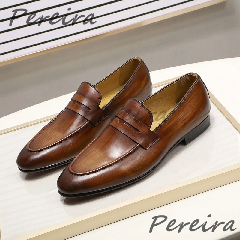 British Style Business Casual Shoes for Men Genuine Leather Pointed Toe Slip-On Loafers Fashion Handmade Comfortable Flat Shoes 
British Style Business Casual Shoes for Men Genuine Leather Pointed Toe Slip-On Loafers Fashion Handmade Comfortable Flat Shoes