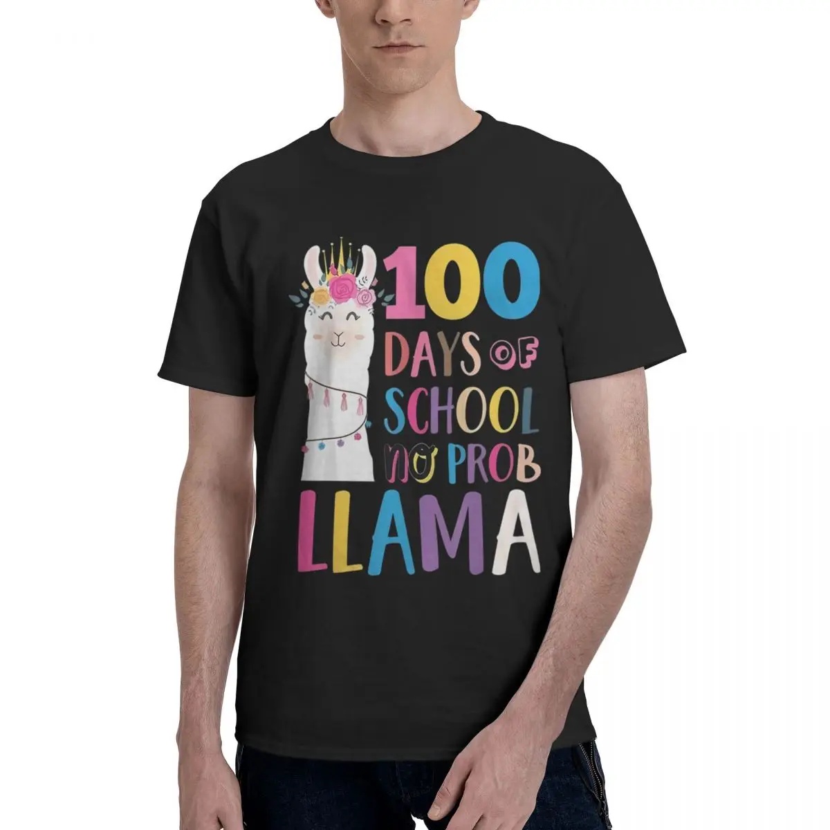 Happy 100 Days Of School No Probllama, повседневная дышащая удобная футболка из 100% хлопка, забавная мужская футболка, мужская рубашка
Happy 100 Days Of School No Probllama, повседневная дышащая удобная футболка из 100% хлопка, забавная мужская футболка, мужская рубашка