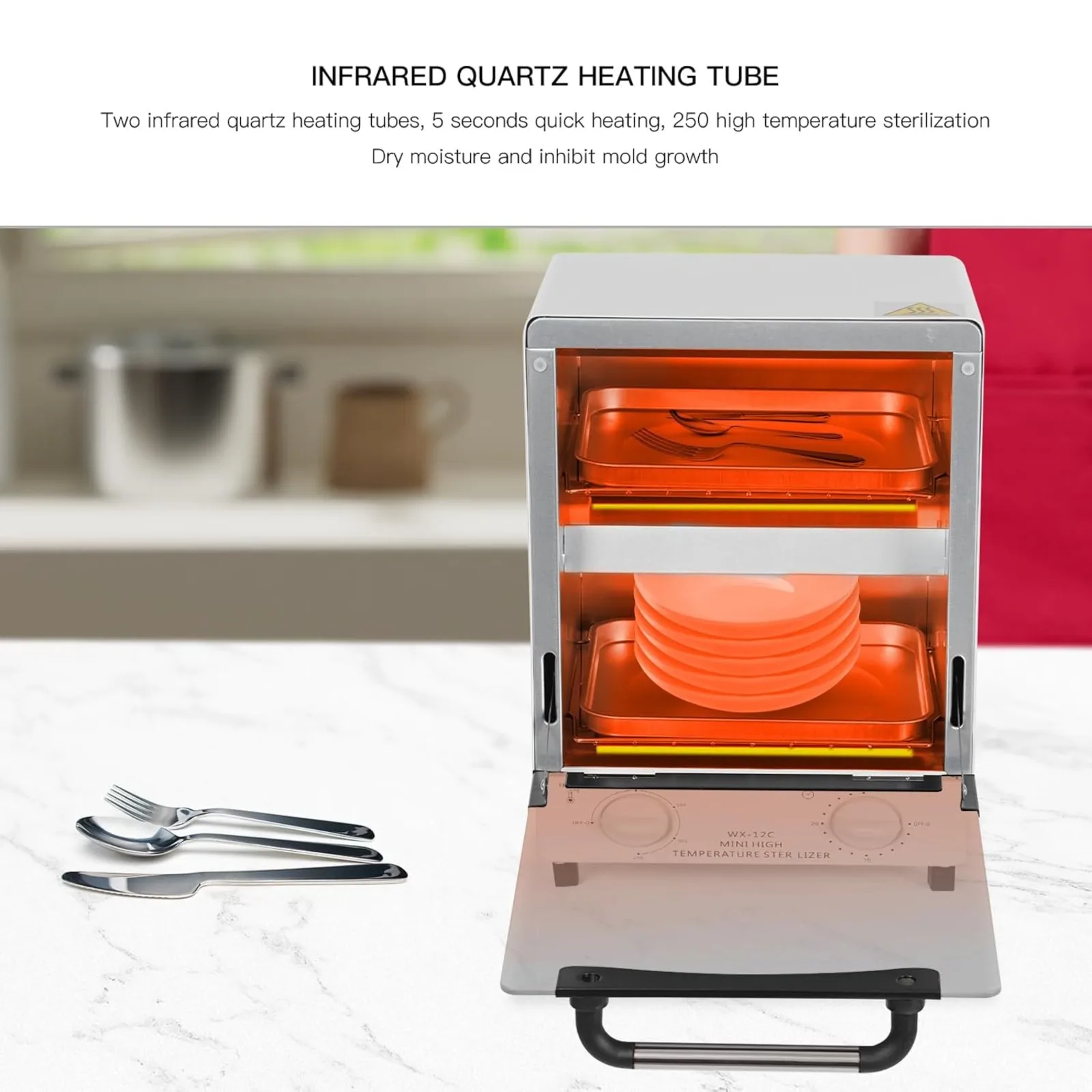 1000W High Temperature Sterilizer, 12L Multifunctional Sterilizer with 2 Trays, 32-482℉ Temperature Control & Timer
1000W High Temperature Sterilizer, 12L Multifunctional Sterilizer with 2 Trays, 32-482℉ Temperature Control & Timer