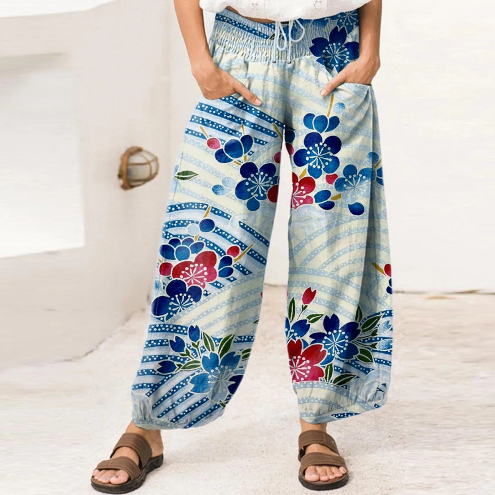 2025 Summer Women Casual Plus Size Pants Vintage Elastic Waist Flower Print Oversized 5XL Trousers Loose Streetwear
2025 Summer Women Casual Plus Size Pants Vintage Elastic Waist Flower Print Oversized 5XL Trousers Loose Streetwear