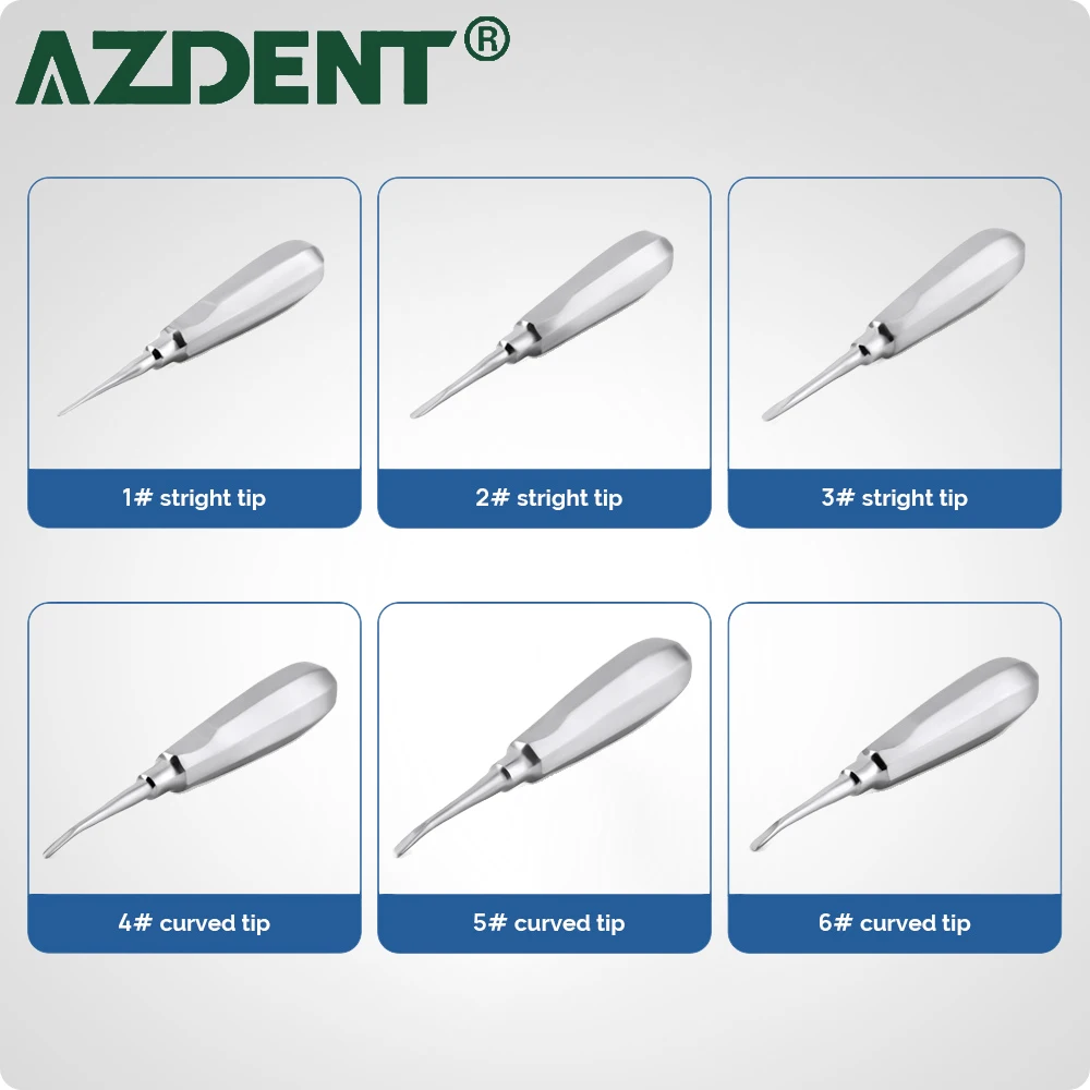6pcs/Pack AZDENT Dental Elevator Stainless Steel Tooth Tools Kit Straight Curved Root Elevator Dentistry Lab Instruments
6pcs/Pack AZDENT Dental Elevator Stainless Steel Tooth Tools Kit Straight Curved Root Elevator Dentistry Lab Instruments