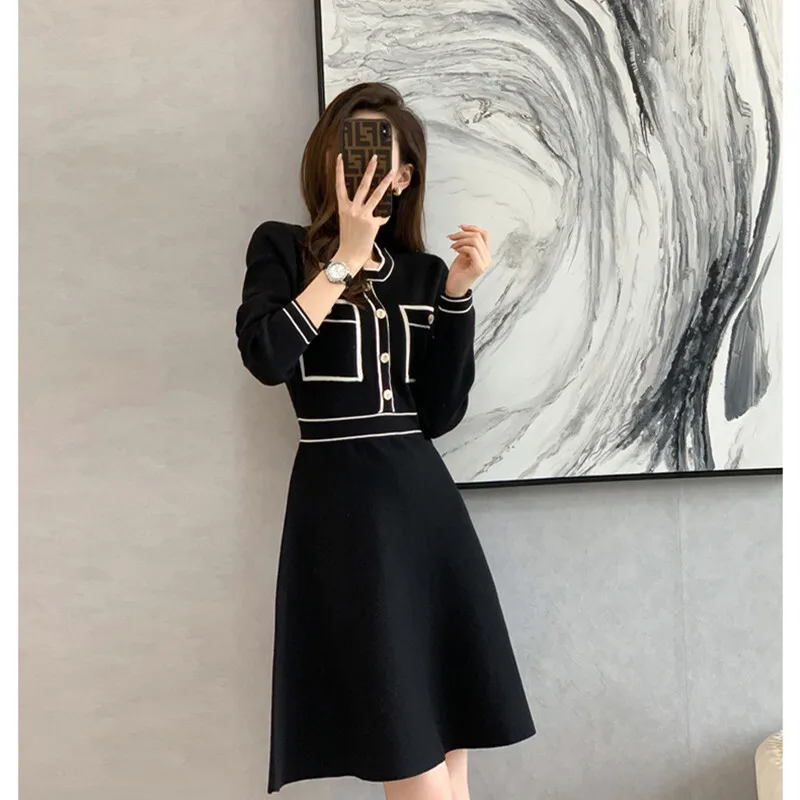 Autumn Black Dresses For Women Long Sleeved Sweet Temperament Commuting Round Neck Pullover Dress
Autumn Black Dresses For Women Long Sleeved Sweet Temperament Commuting Round Neck Pullover Dress