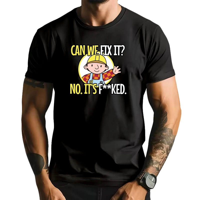 Can We Fix It Funny Repair Man Bob The Builder Engineering Мужская футболка с героями мультфильмов Хлопковая футболка с круглым вырезом Harajuku с коротким рукавом 
Can We Fix It Funny Repair Man Bob The Builder Engineering Мужская футболка с героями мультфильмов Хлопковая футболка с круглым вырезом Harajuku с коротким рукавом