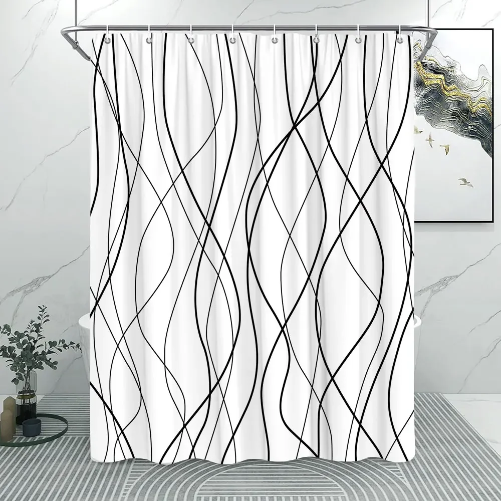 Abstract Line Minimalist Shower Curtain Washable Cloth Bath Curtain Fabric Rustic Striped Baths Curtain Farmhouse Bathroom Decor
Abstract Line Minimalist Shower Curtain Washable Cloth Bath Curtain Fabric Rustic Striped Baths Curtain Farmhouse Bathroom Decor