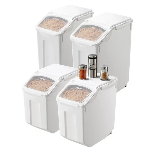 Rice Storage Container, 3.5Gal/15Lx2 + 4.5Gal/20Lx2 Large Dog Food Dispenser Bin, Kitchen Ingredient
Rice Storage Container, 3.5Gal/15Lx2 + 4.5Gal/20Lx2 Large Dog Food Dispenser Bin, Kitchen Ingredient