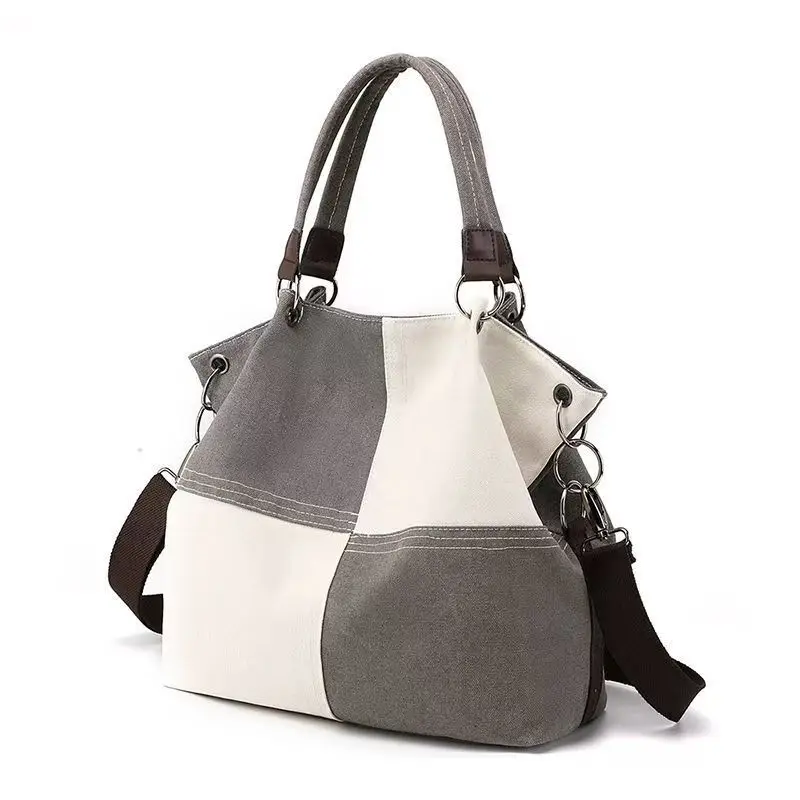 Large Capacity Patchwork Canvas Tote Bag Casual Shoulder Crossbody Bag Women's Handbag
Large Capacity Patchwork Canvas Tote Bag Casual Shoulder Crossbody Bag Women's Handbag