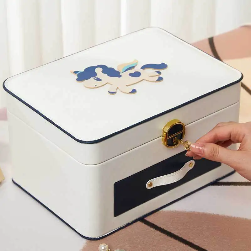 Pony pattern leather jewelry box 2 layer lockable large drawer jewelry box removable ring necklace earrings partition
Pony pattern leather jewelry box 2 layer lockable large drawer jewelry box removable ring necklace earrings partition