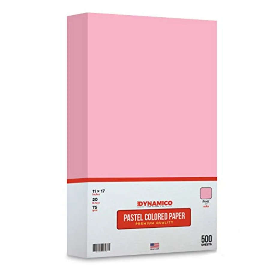 Pink 11 x 17" Pastel Light Color Regular Paper, Big Size Colored Lightweight Papers 1 Ream of 500 Sheets
Pink 11 x 17" Pastel Light Color Regular Paper, Big Size Colored Lightweight Papers 1 Ream of 500 Sheets