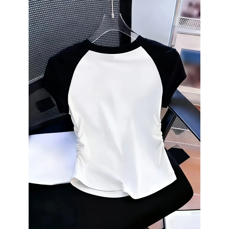 Women's 2026 New American Vintage Style Casual Colorblock Raglan Short Sleeve Slim Fit-Shirt with Waist Pleats, Suitable S
Women's 2026 New American Vintage Style Casual Colorblock Raglan Short Sleeve Slim Fit-Shirt with Waist Pleats, Suitable S
