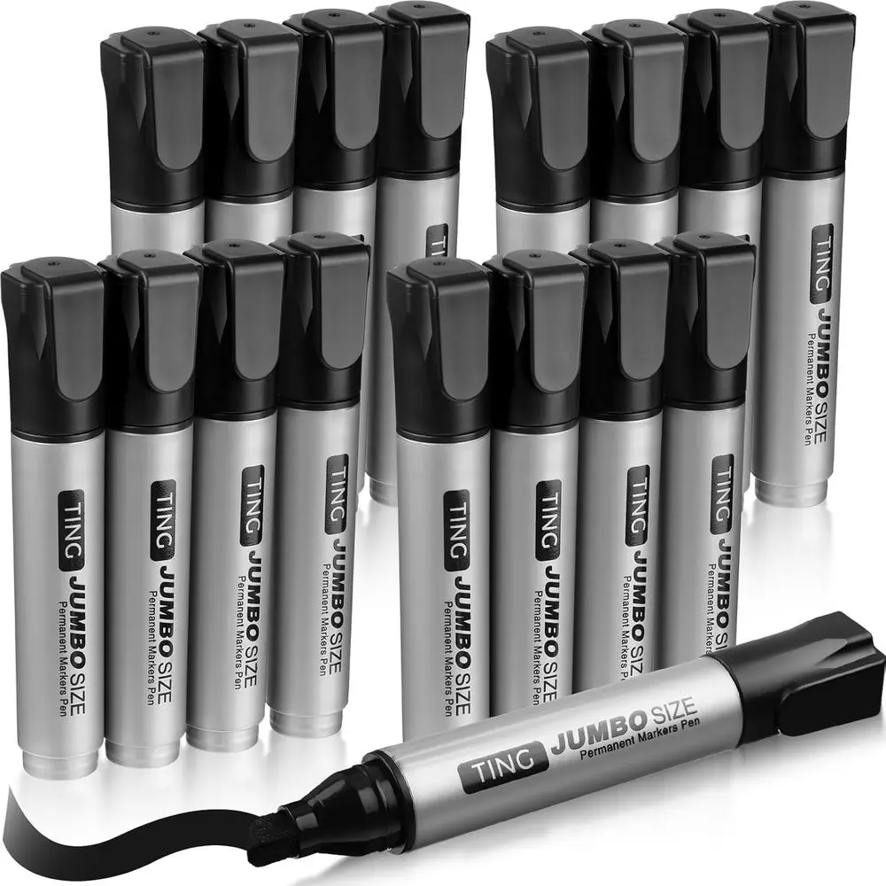 12mm Wide Jumbo Chisel Tip Permanent Markers Set, 16 Large Waterproof Pens for Poster Supplies (Black)
12mm Wide Jumbo Chisel Tip Permanent Markers Set, 16 Large Waterproof Pens for Poster Supplies (Black)