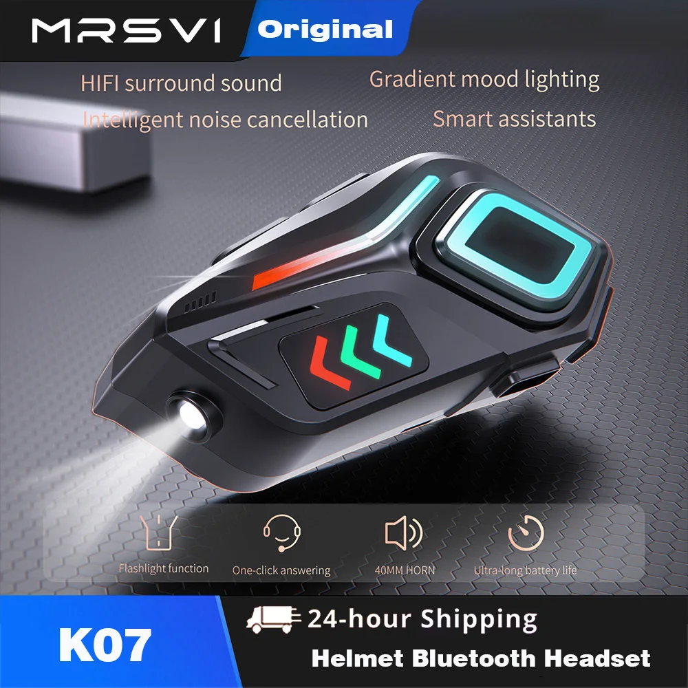 MRSVI Bluetooth Motorcycle Helmet Headset K07 Wireless IPX6 Waterproof Noice Reduction Earphone Super Long Standby
MRSVI Bluetooth Motorcycle Helmet Headset K07 Wireless IPX6 Waterproof Noice Reduction Earphone Super Long Standby