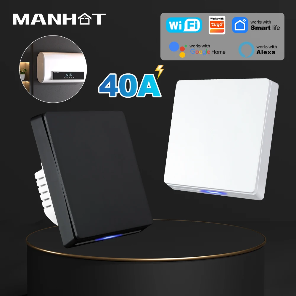 Manhot Smart 8800W 40A WiFi Boiler Switch Water Heater Push Button Switch Timer Air Conditione EU Switch For Tuya Alexa Google
Manhot Smart 8800W 40A WiFi Boiler Switch Water Heater Push Button Switch Timer Air Conditione EU Switch For Tuya Alexa Google