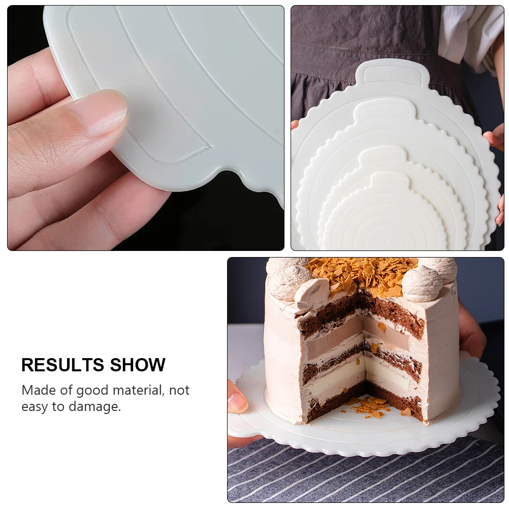 5pcs Cake Bottom Gasket Tray Washable Lightweight ABS Board Mat Display Base Reusable Environmental Protection Cake Supplies
5pcs Cake Bottom Gasket Tray Washable Lightweight ABS Board Mat Display Base Reusable Environmental Protection Cake Supplies