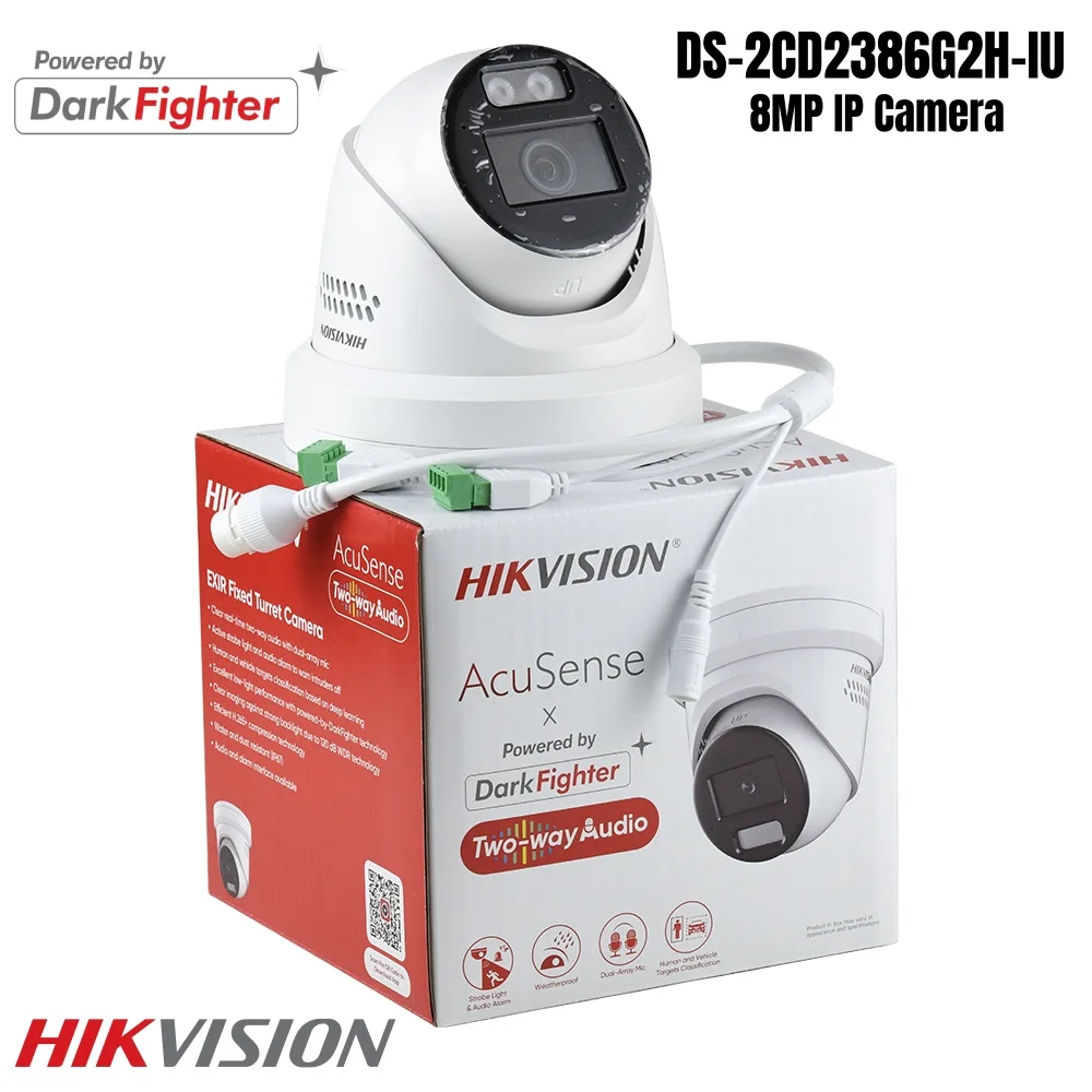Hikvision 8mp 4K Darkfighter DS-2CD2386G2H-IU Human Vehicle Classification Hybrid Light POE AI Outdoor network IP Camera
Hikvision 8mp 4K Darkfighter DS-2CD2386G2H-IU Human Vehicle Classification Hybrid Light POE AI Outdoor network IP Camera