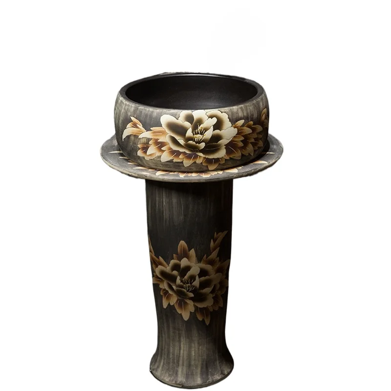 *Outdoor retro column-type wash basin ceramic balcony floor-to-ceiling integrated bathroom sink
*Outdoor retro column-type wash basin ceramic balcony floor-to-ceiling integrated bathroom sink