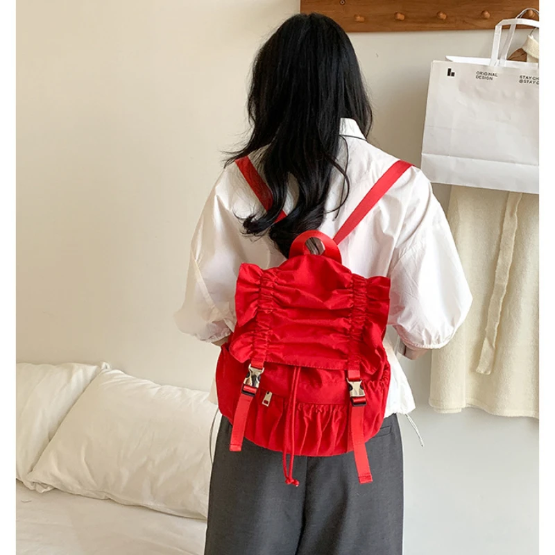 Fashion Sweet Girls Backpack Nylon Nich Designer Women Small Ruched String Backpack for Teenager Girls School Backapck Female
Fashion Sweet Girls Backpack Nylon Nich Designer Women Small Ruched String Backpack for Teenager Girls School Backapck Female