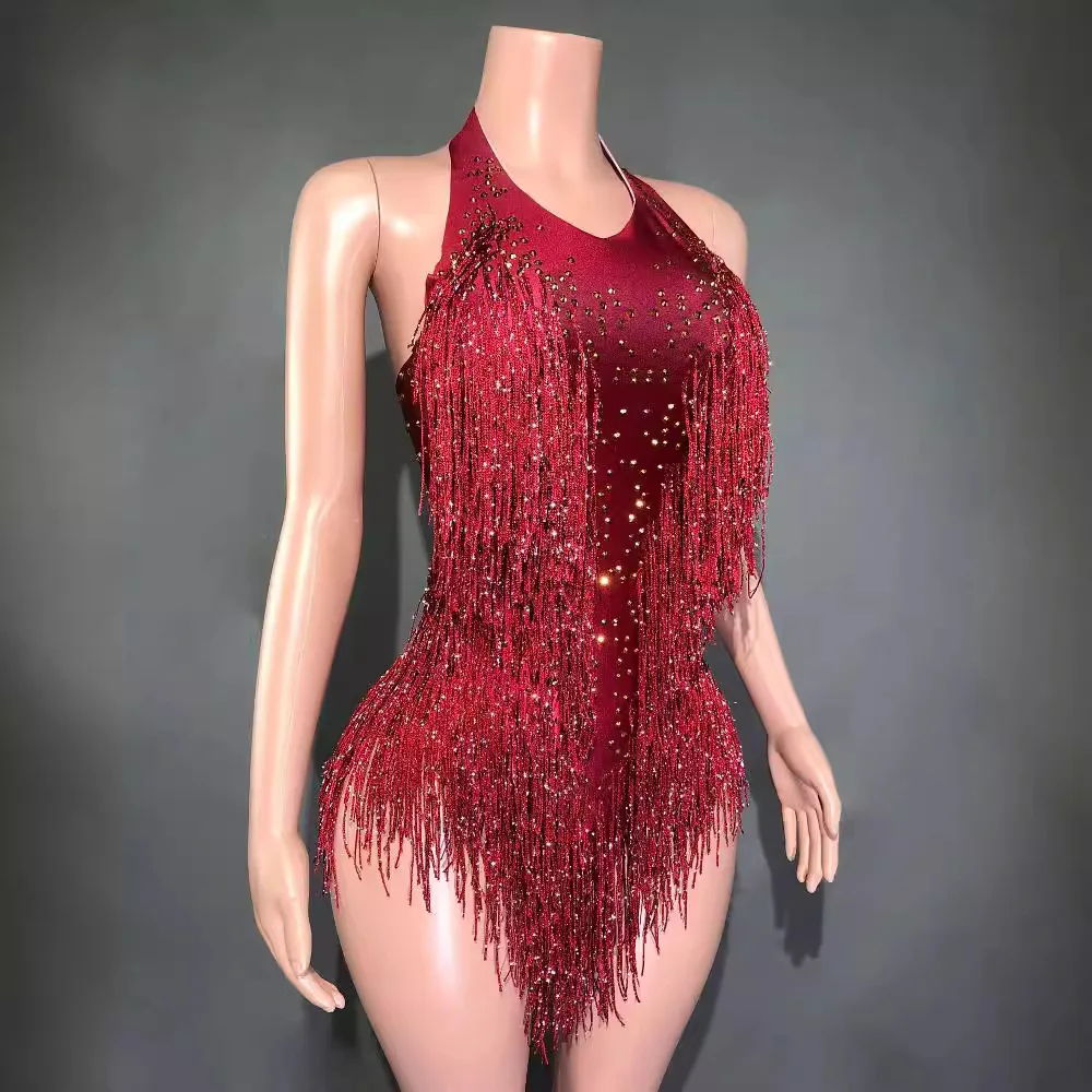 Singer Dance Sexy Shiny Rhinestones Elastic Skinny Tassels Diamonds Shiny Temperament onesie Performance
Singer Dance Sexy Shiny Rhinestones Elastic Skinny Tassels Diamonds Shiny Temperament onesie Performance