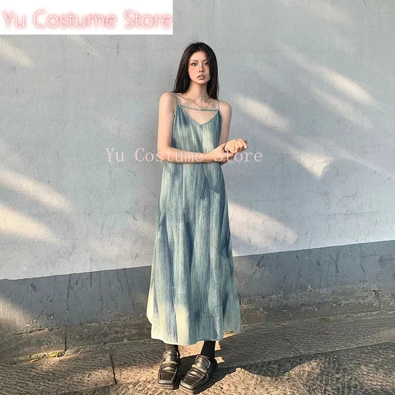 Yu Costume Tie Dye Suspender Dresses Women Loose Lazy Summer Seaside Vacation Long Dress
Yu Costume Tie Dye Suspender Dresses Women Loose Lazy Summer Seaside Vacation Long Dress