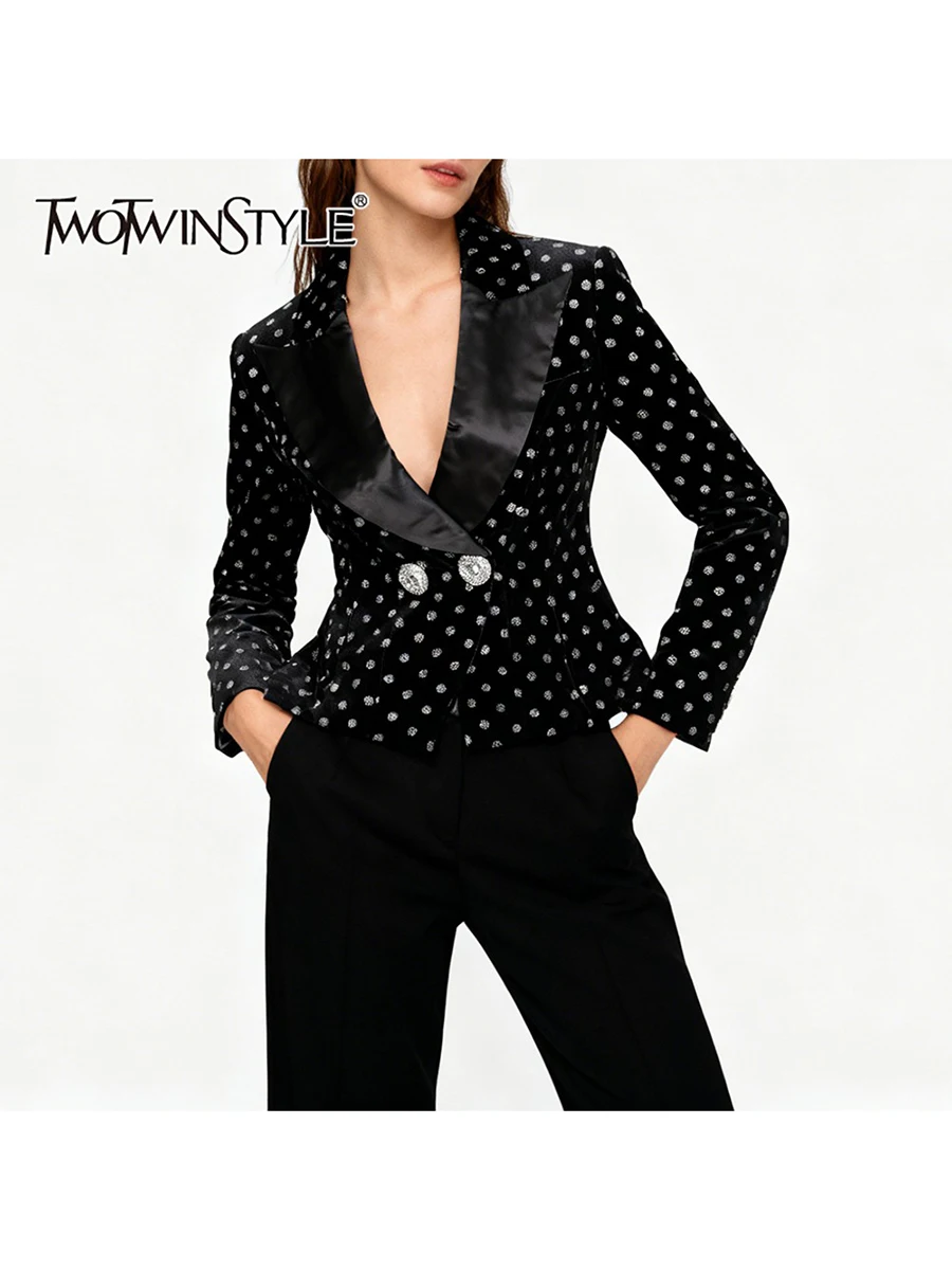 TWOTWINSTYLE хит цвета для похудения, элегантные блейзеры с волнистыми точками для женщин, туника с длинными рукавами и лацканами, темпераментный блейзер, женский
TWOTWINSTYLE хит цвета для похудения, элегантные блейзеры с волнистыми точками для женщин, туника с длинными рукавами и лацканами, темпераментный блейзер, женский